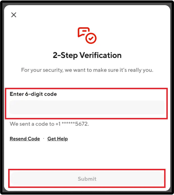 Verify DoorDash Ownership Screen