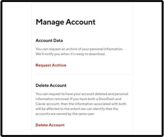 Manage Account Screen