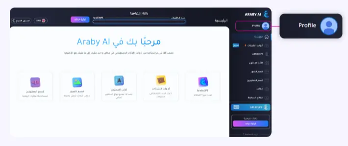 Araby Ai Account Screen